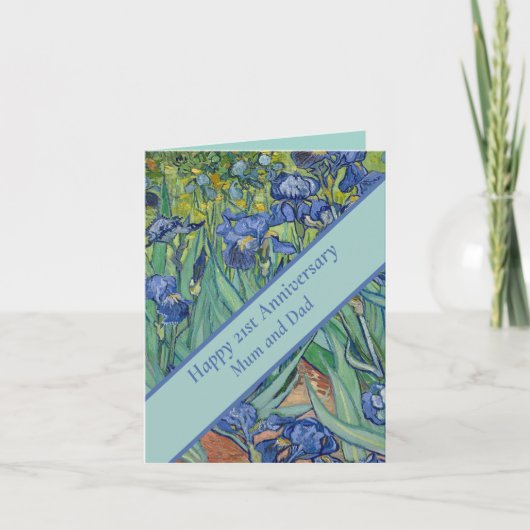 21周年記念結婚ブルーアイリス カード (正面)