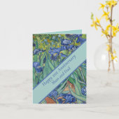21周年記念結婚ブルーアイリス カード (黄色い花)