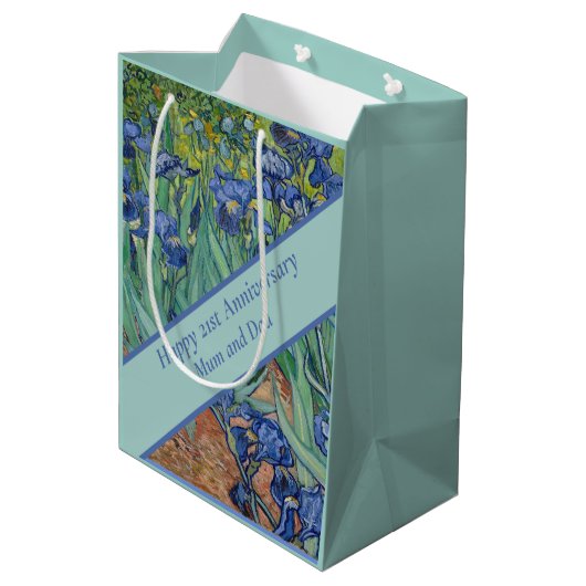21周年記念結婚ブルーアイリス ミディアムペーパーバッグ (裏面アングル)