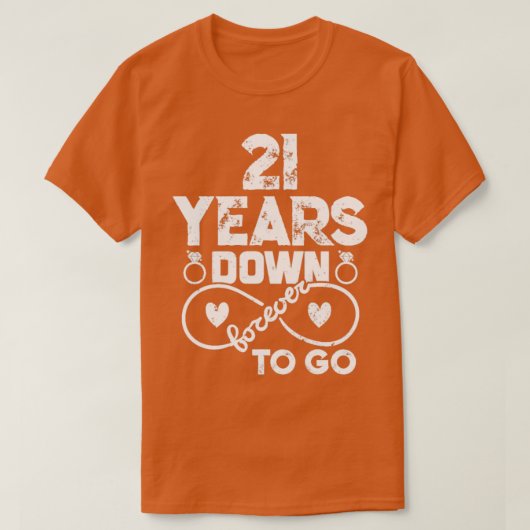 21周年記念結婚ロマンチックなカップル夫W Tシャツ (デザイン正面)