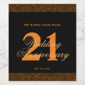 21周年記念結婚ワインラカスタムベル ワインラベル (シングルラベル)