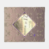 21周年記念結婚真鍮とアイオライトフリース フリースブランケット (正面(横))