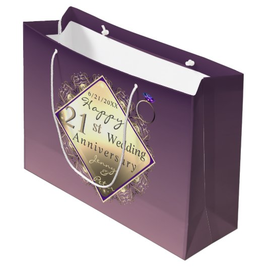 21周年記念結婚真鍮とアイオライトラージ ラージペーパーバッグ (正面アングル)