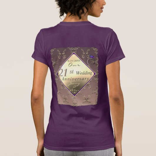 21周年記念結婚真鍮とアイオライトTシャツ Tシャツ (裏面)