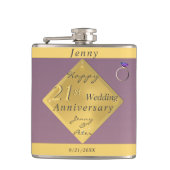 21周年記念結婚真鍮・アイオライト フラスク (正面)