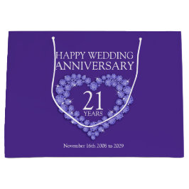 21周年記念結婚石アイオライト写真紫バッグ ラージペーパーバッグ