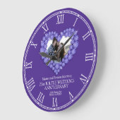 21周年記念結婚石ハート ラージ壁時計 (傾斜)