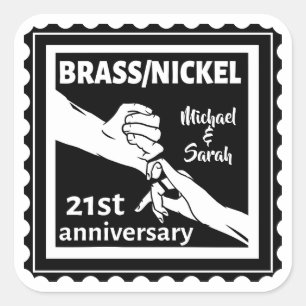 21周年記念結婚金銅ニッケル伝統的 スクエアシール