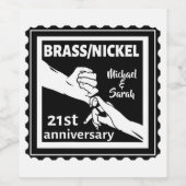 21周年記念結婚金銅ニッケル伝統的 ワインラベル (シングルラベル)