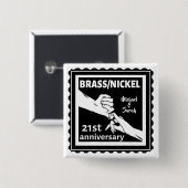 21周年記念結婚金銅ニッケル伝統的 缶バッジ (正面&裏面)