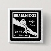 21周年記念結婚金銅ニッケル伝統的 缶バッジ (正面)