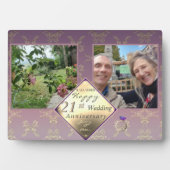 21周年記念結婚2Photos真鍮とアイオライト フォトプラーク (正面)