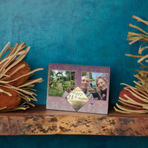 21周年記念結婚2Photos真鍮とアイオライト フォトプラーク