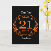 21周年記念 イオライト宝石, 結婚記念日 カード (黄色い花)