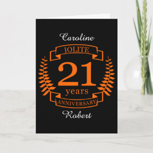 21周年記念 イオライト宝石, 結婚21年 カード