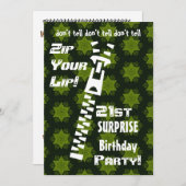 21回目のサプライズ·バースデー·パーティーがリップ·スターズを圧縮 招待状 (正面/裏面)