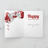 21回誕生日の赤いバルーン カード (内部)