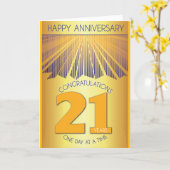 21年間の断酒記念 | ゴールデンレイ12ステップ カード (黄色い花)