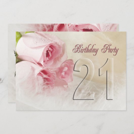 21年間の誕生日パーティーの招待 招待状 (正面/裏面)