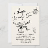 21手描き女性のカーボーイ沿岸写真誕生日 招待状 (正面)