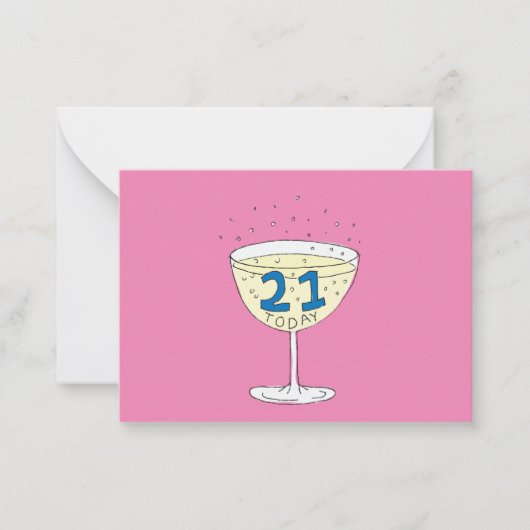 21日の誕生日カード21今日 ノートカード (正面)
