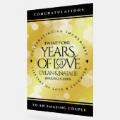 21日エレガント真鍮結婚周年記念お祝い アクリルサイン (傾斜)