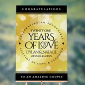 21日エレガント真鍮結婚周年記念お祝い アクリルサイン (ニュートラル)