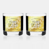 21日エレガント真鍮結婚周年記念お祝い ウイスキーグラス (正面)