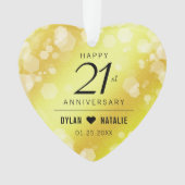 21日エレガント真鍮結婚周年記念お祝い オーナメント (正面)