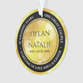 21日エレガント真鍮結婚周年記念お祝い オーナメント (正面)