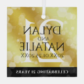 21日エレガント真鍮結婚周年記念お祝い ガラスオーナメント (裏面)