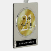 21日エレガント真鍮結婚周年記念お祝い シルバープレートバナーオーナメント (右)