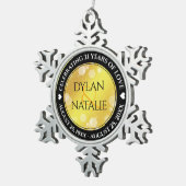 21日エレガント真鍮結婚周年記念お祝い スノーフレークピューターオーナメント (右)