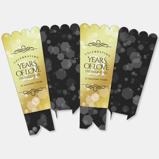 21日エレガント真鍮結婚周年記念お祝い フェイバーボックス (見開き)