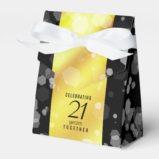 21日エレガント真鍮結婚周年記念お祝い フェイバーボックス (正面サイド)