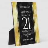 21日エレガント真鍮結婚周年記念お祝い フォトプラーク (側面)