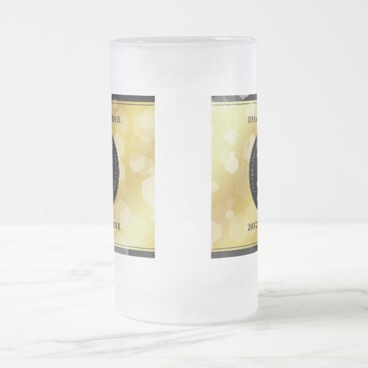 21日エレガント真鍮結婚周年記念お祝い フロストグラスビールジョッキ (中央)