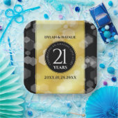 21日エレガント真鍮結婚周年記念お祝い ペーパープレート (パーティー)