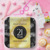 21日エレガント真鍮結婚周年記念お祝い ペーパープレート (パーティー)