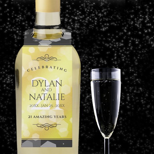 21日エレガント真鍮結婚周年記念お祝い ボトルネックタグ
