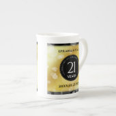 21日エレガント真鍮結婚周年記念お祝い ボーンチャイナマグカップ (正面右)