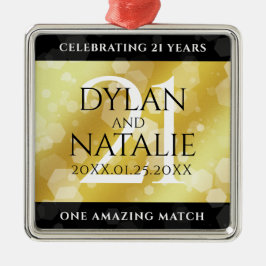 21日エレガント真鍮結婚周年記念お祝い メタルオーナメント