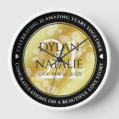 21日エレガント真鍮結婚周年記念お祝い 壁時計 (正面)