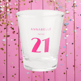 21日モダン21日ピンクの誕生日パーティー ショットグラス