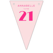 21日モダン21日ピンクの誕生日パーティー バンティングフラッグ (第2の旗)