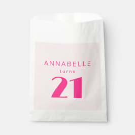 21日モダン21日ピンクの誕生日パーティー フェイバーバッグ