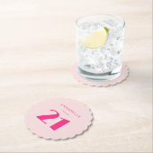 21日モダン21日ピンクの誕生日パーティー ペーパーコースター (インサイチュ)