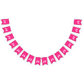 21日モダン21日ホットピンク誕生日パーティー バンティングフラッグ (全)
