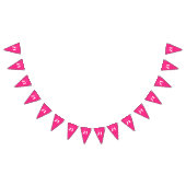21日モダン21日ホットピンク誕生日パーティー バンティングフラッグ (全)