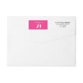 21日モダン21日ホットピンク誕生日パーティー ラップアラウンドラベル (裏面)